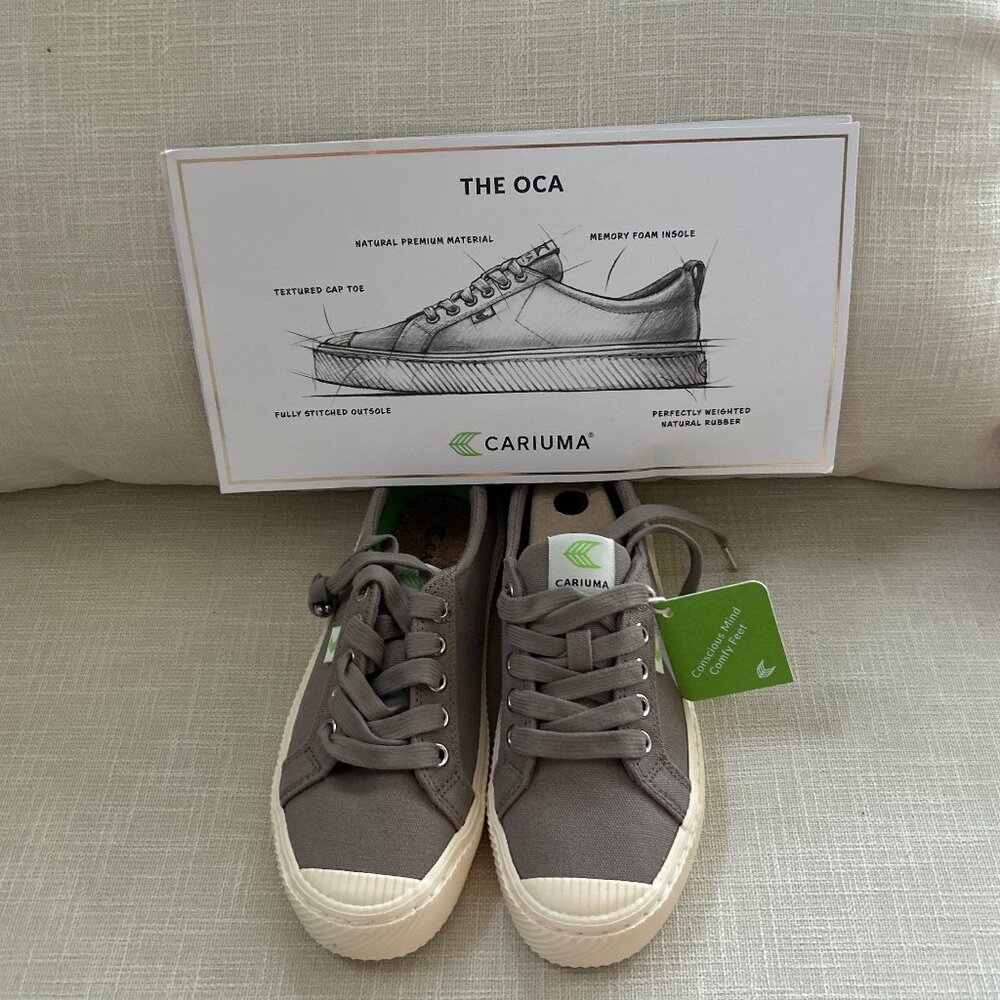 NWT Cariuma Gray Canvas OCA Low Cap Sneakers - women's size 5